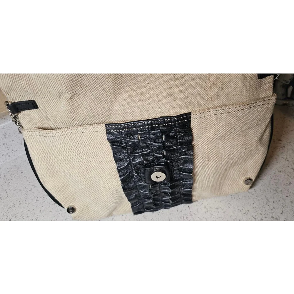 EUC Bill Blass Natural Fiber Canvas Shoulder/Clutch